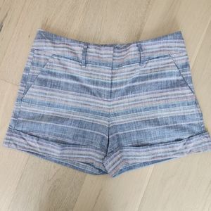 New York & Company 7th Avenue Blue Stripes Cotton Shorts